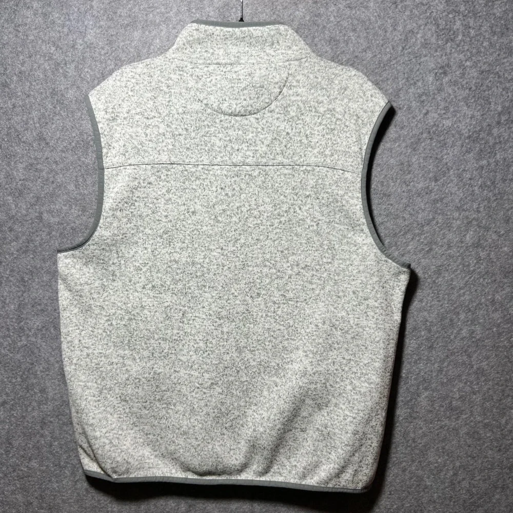 Club Room Mens Fleece‎ Vest Large Grey Sweater Full Zip Heathered L Pockets